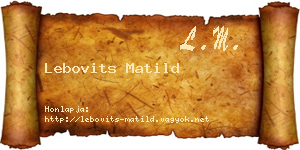 Lebovits Matild névjegykártya